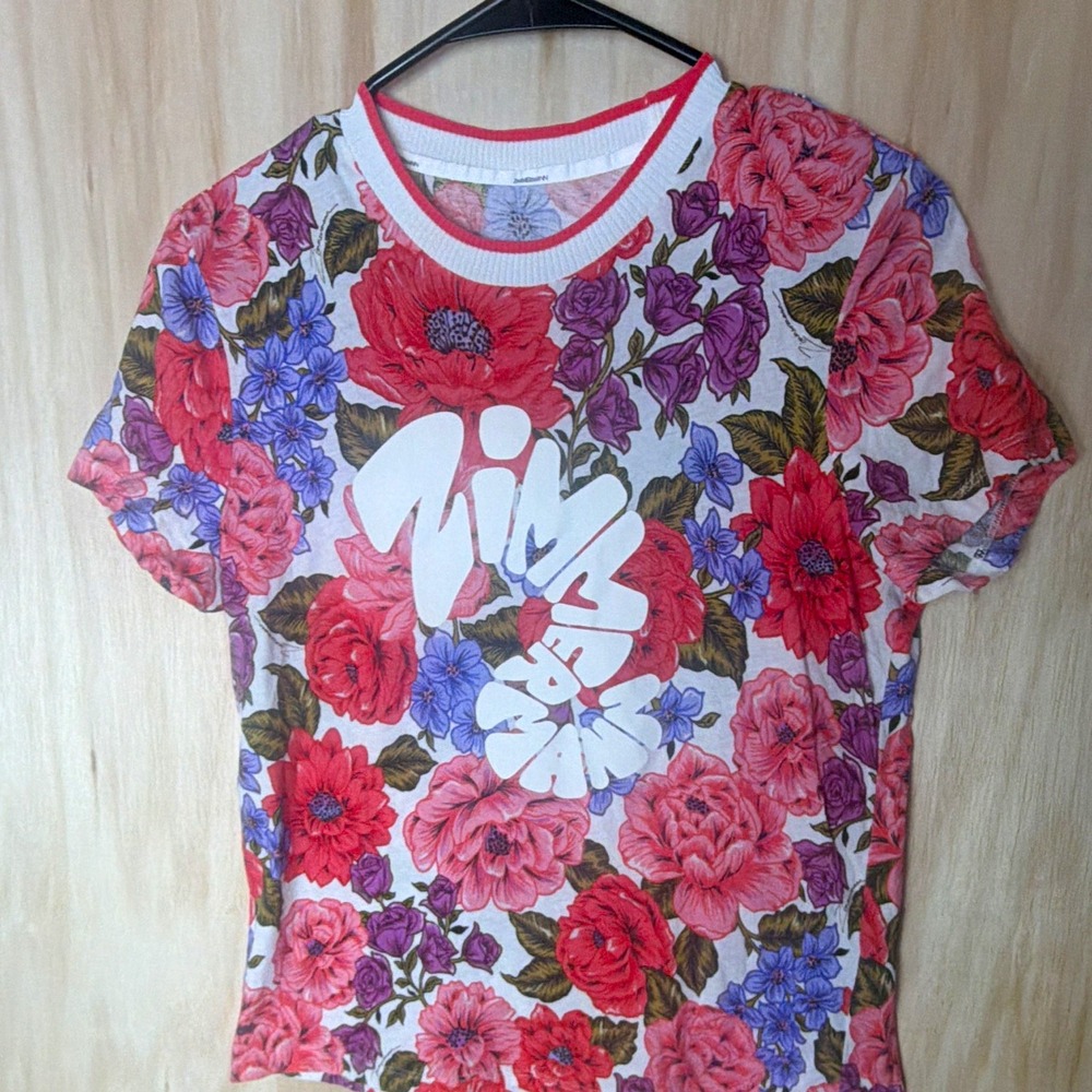 Zimmermann Multicolor Floral Ninja Logo Crew Neck Short Sleeve Jersey Tee 1